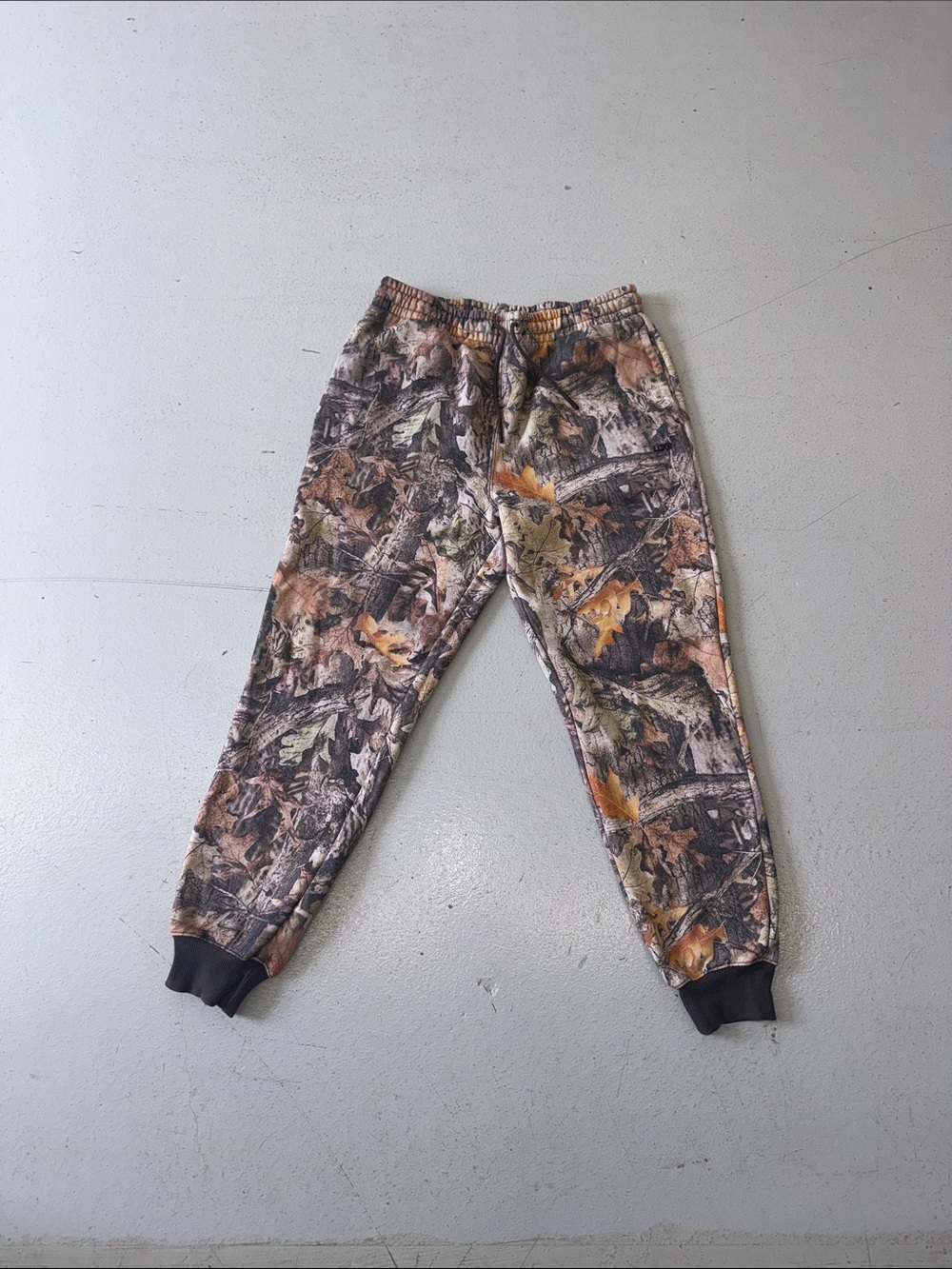Camo Leaf Print Men's Jogger Sweatpants - Brown/Green